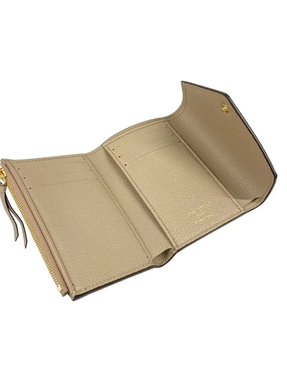 Louis Vuitton Bicolor Monogram Empreinte Portefeuille Victorine Tourterelle